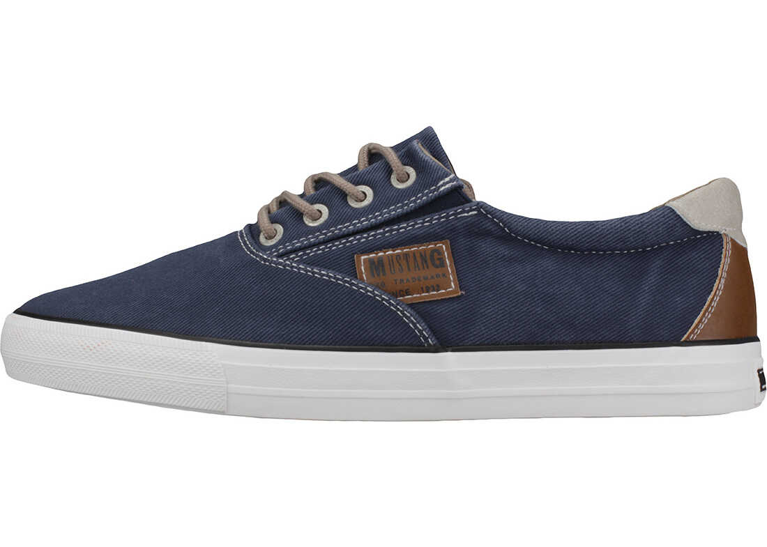 Tenis Mustang Lace-Up Low Top Trainers In Dark Blue Blue