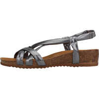 Sandale Metallic Cross Strap Wedge Sandals In Dark Grey Femei