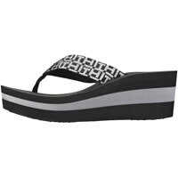 Platforme Metallic Mid Beach Sandal Wedges In Black Silver Femei