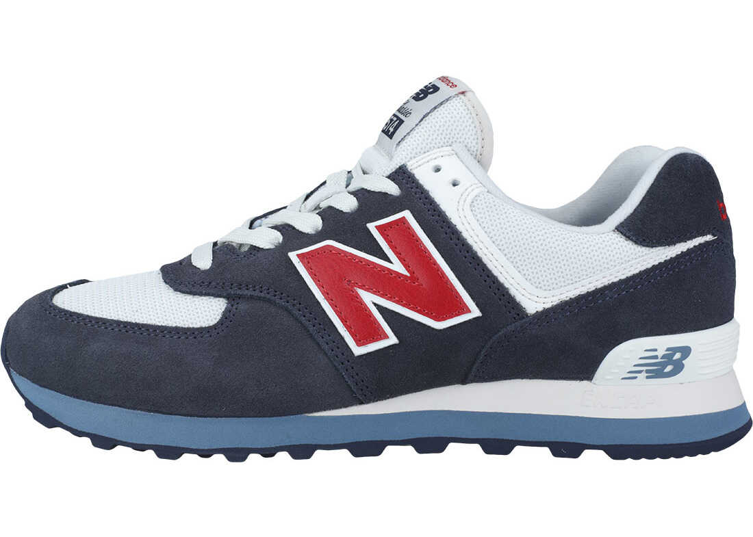 Tenis New Balance Classics Ml574 Core Plus Trainers In Navy Red Blue