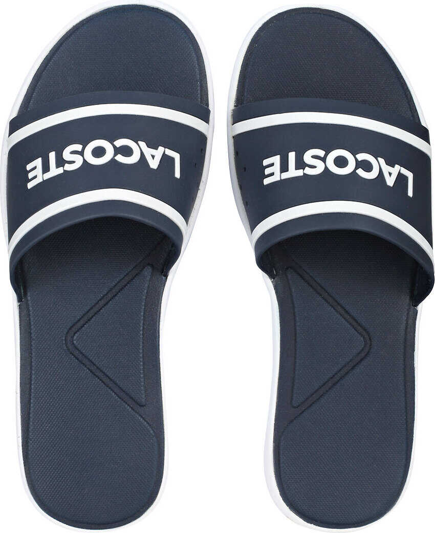 Slap Lacoste L.30 Slide 118 1 Slide In Navy White Blue