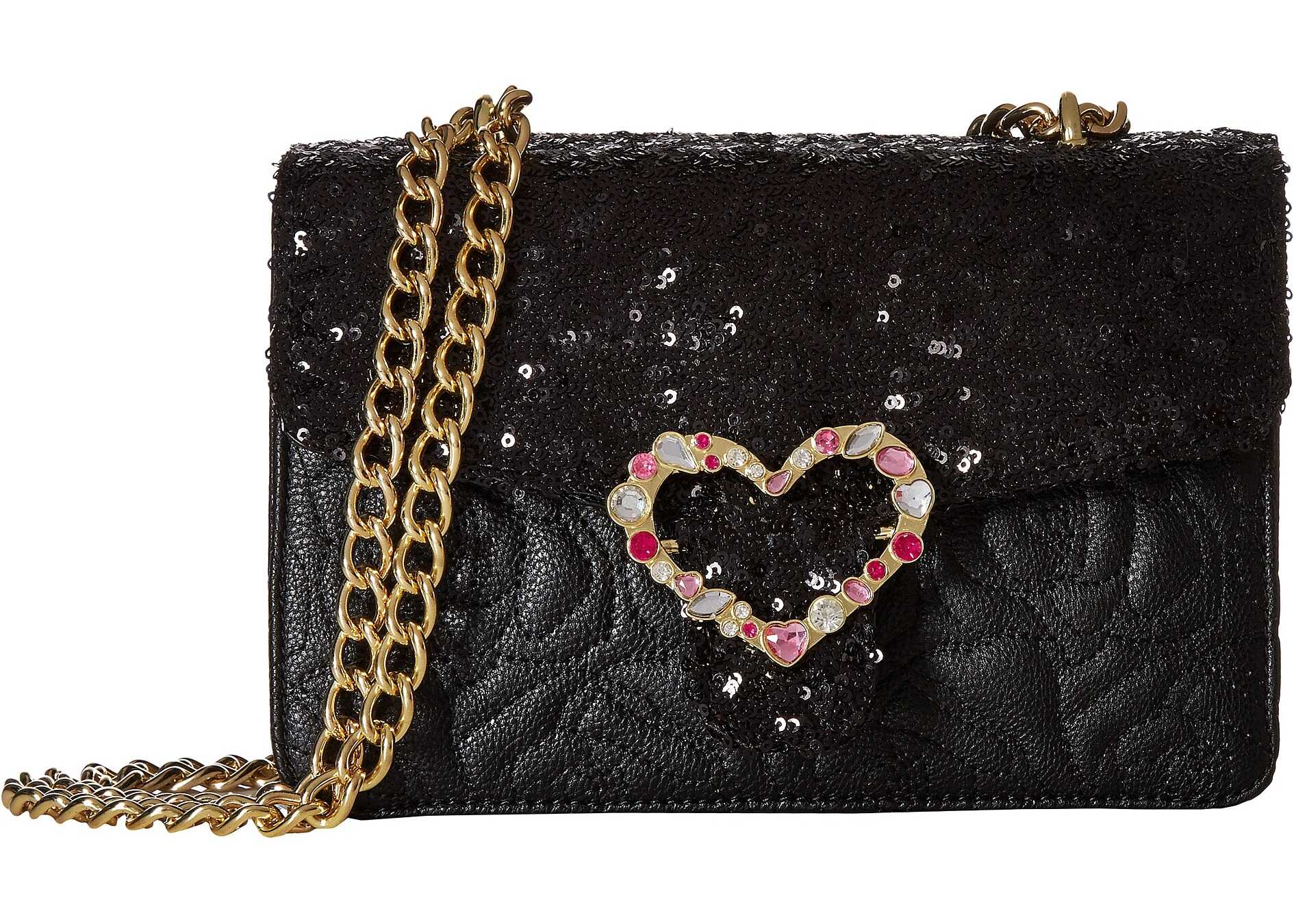 Geanta femei Betsey Johnson Quilted Shoulder Bag Black