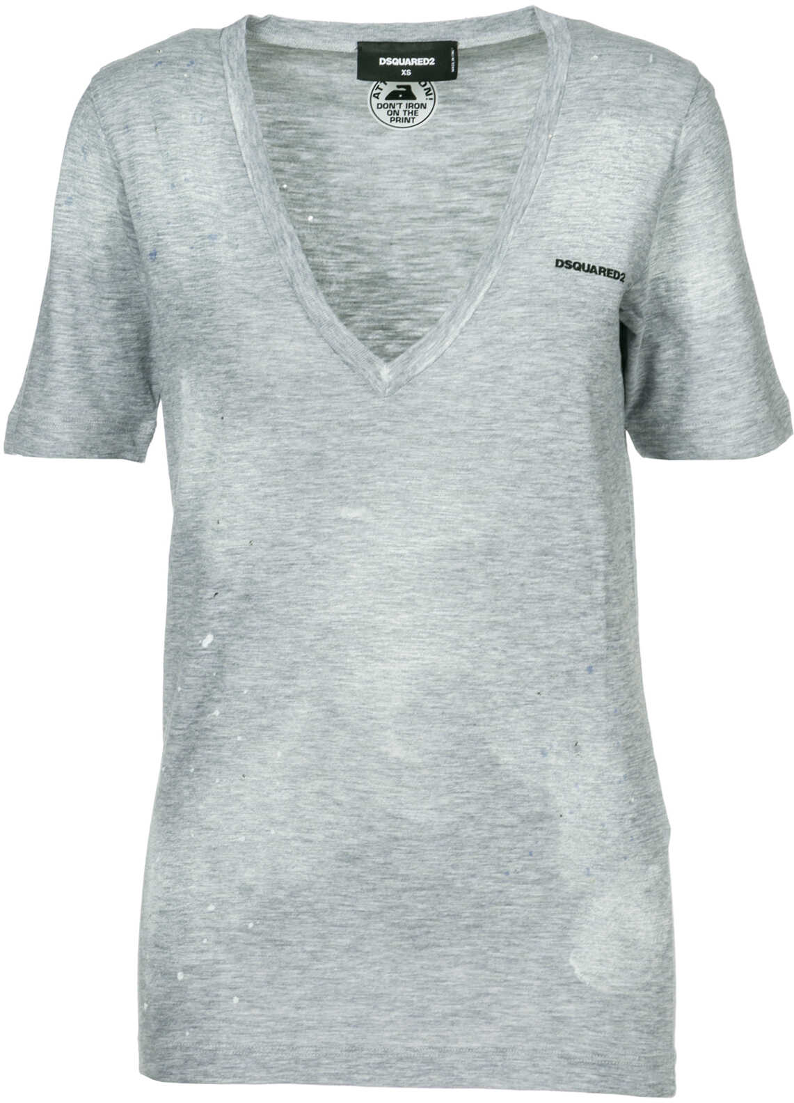 DSQUARED2 T-Shirt Short Sleeve V-Neck Grey