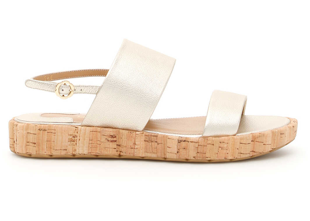 Sandala Salvatore Ferragamo Gold Goatskin Sandals* SAHARA