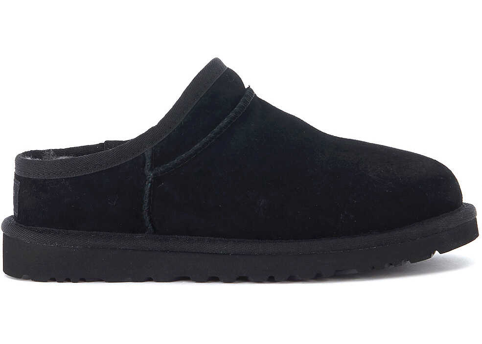 Sandala UGG Classic Slipper Black Suede Slip-On Black