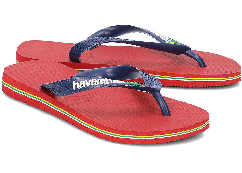 Slap Havaianas Brasil Logo Bordowy