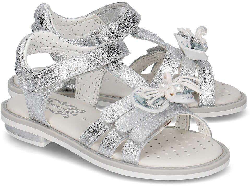 Sandala Geox Junior Sand. Giglio Srebrny