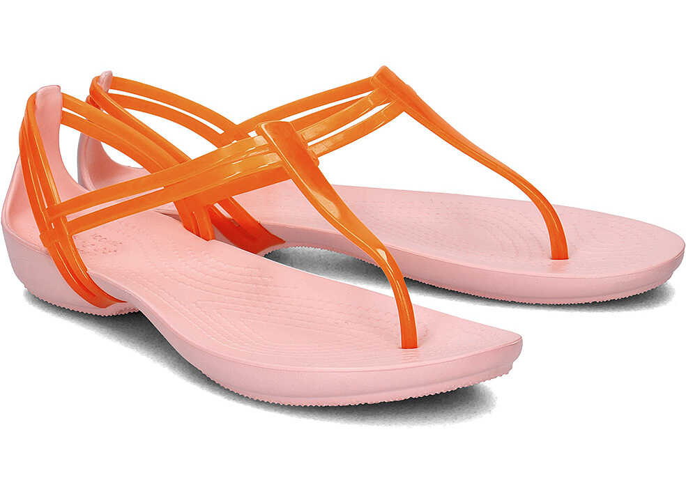 Sandala Crocs Isabella T-Strap Pomarańczowy
