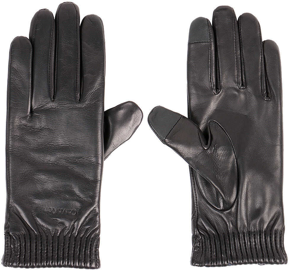 Manusa Calvin Klein Leather Gloves - Rękawiczki Czarny