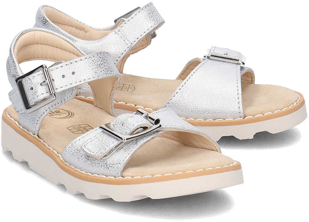 Sandala Clarks Crown Bloom Srebrny