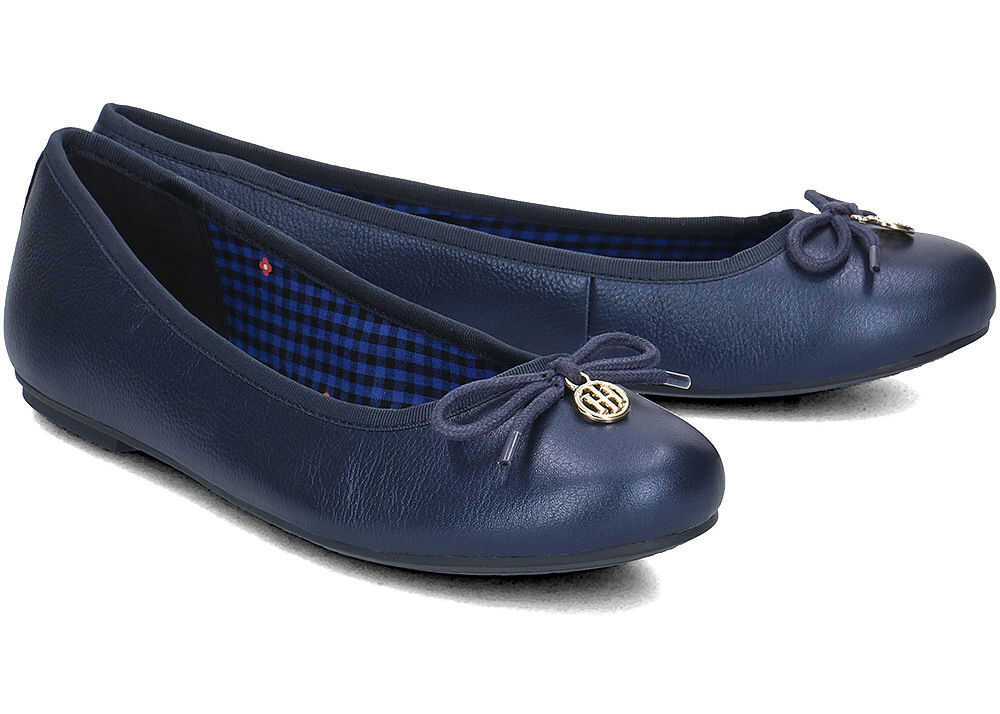 Balerin Tommy Hilfiger Basic Metallic Charm Granatowy