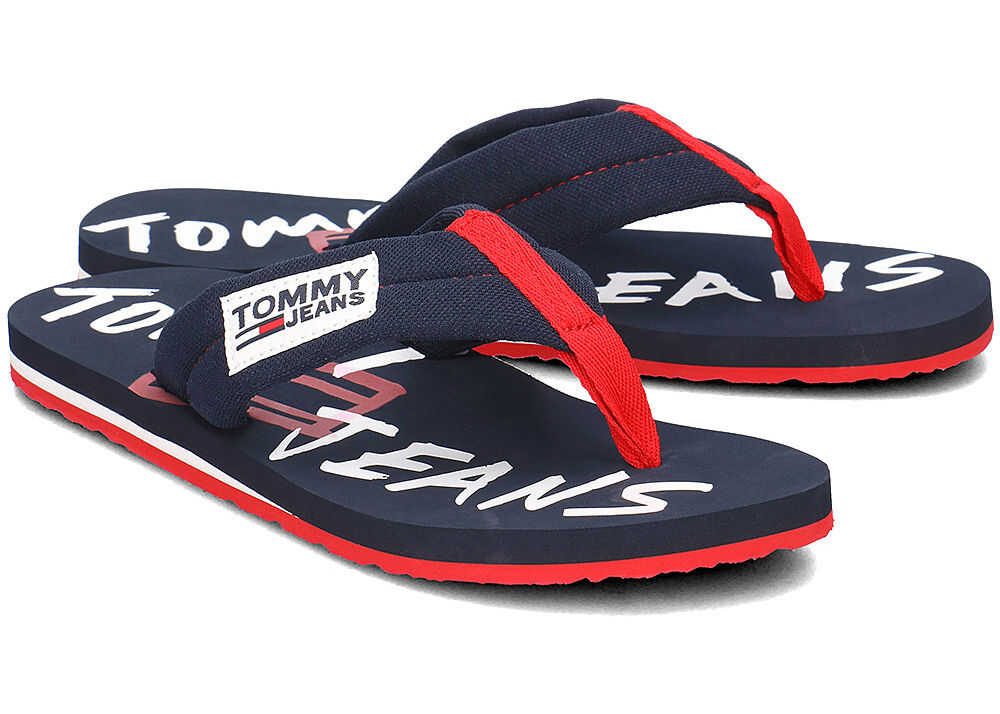 Slap Tommy Hilfiger Graphic Print Beach Granatowy