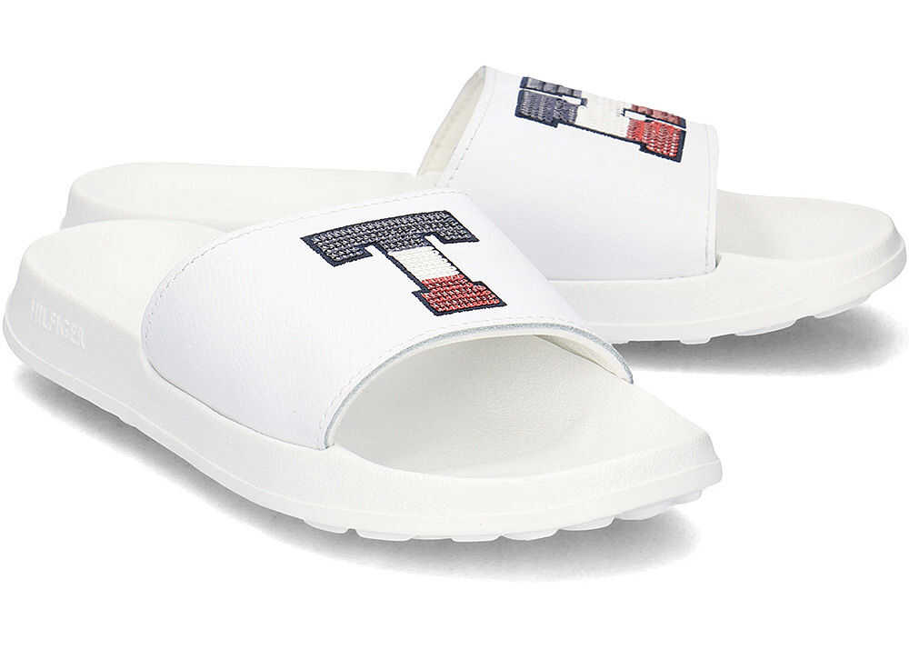Slap Tommy Hilfiger Sequins Sparkle Pool Slide Biały