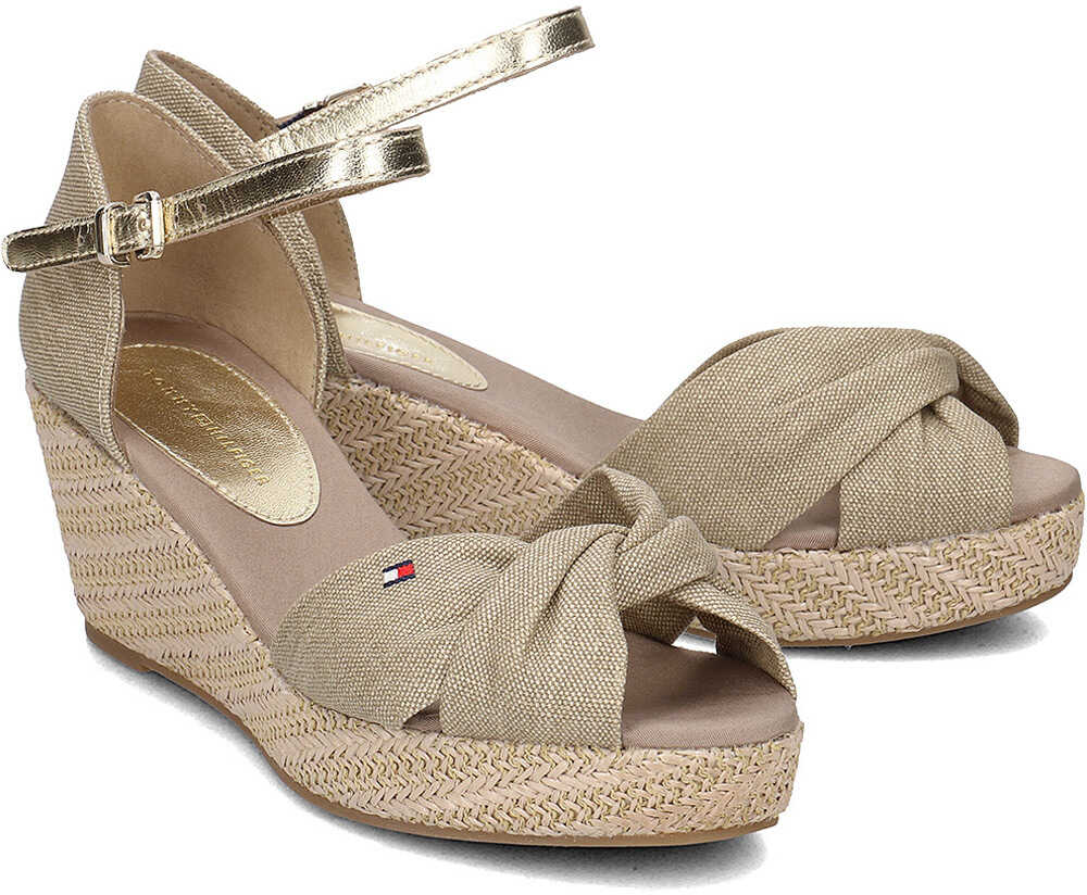 Sandala Tommy Hilfiger Iconic Elba Metallic Beżowy
