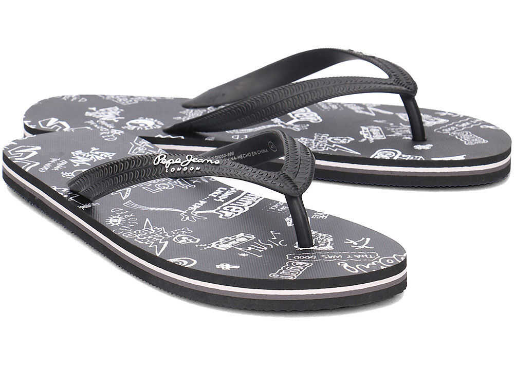 Slap Pepe Jeans Swimming Street Czarny