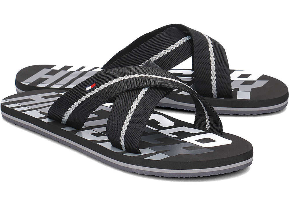 Slap Tommy Hilfiger Bold Cross Beach Sandal Czarny