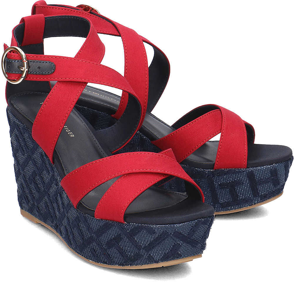 Sandala Tommy Hilfiger Pattern Wedge Czerwony