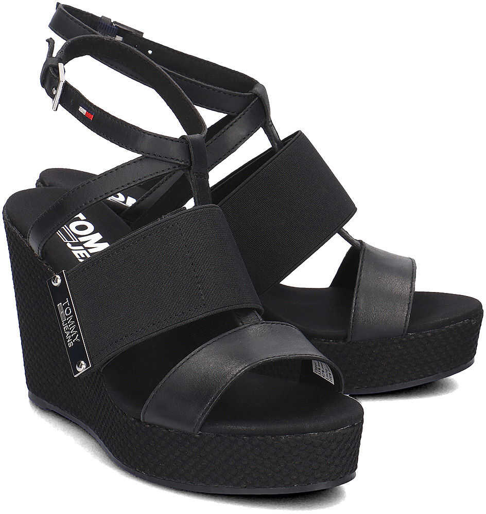 Sandala Tommy Hilfiger Material Mix Czarny