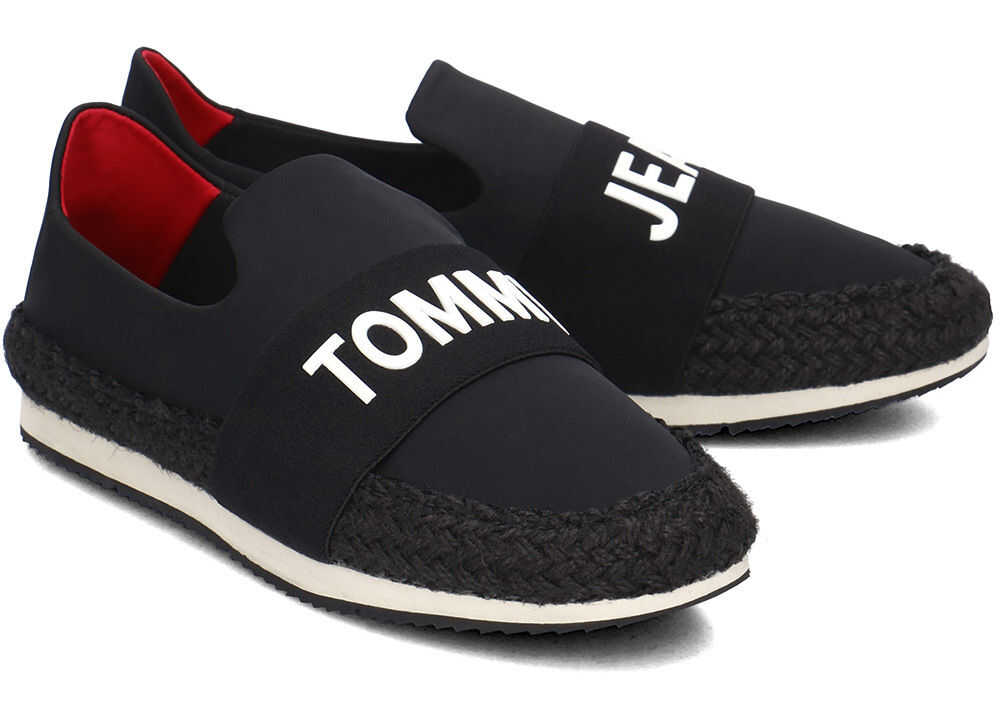 Espadrila Tommy Hilfiger Jeans Hybrid Slip On Czarny
