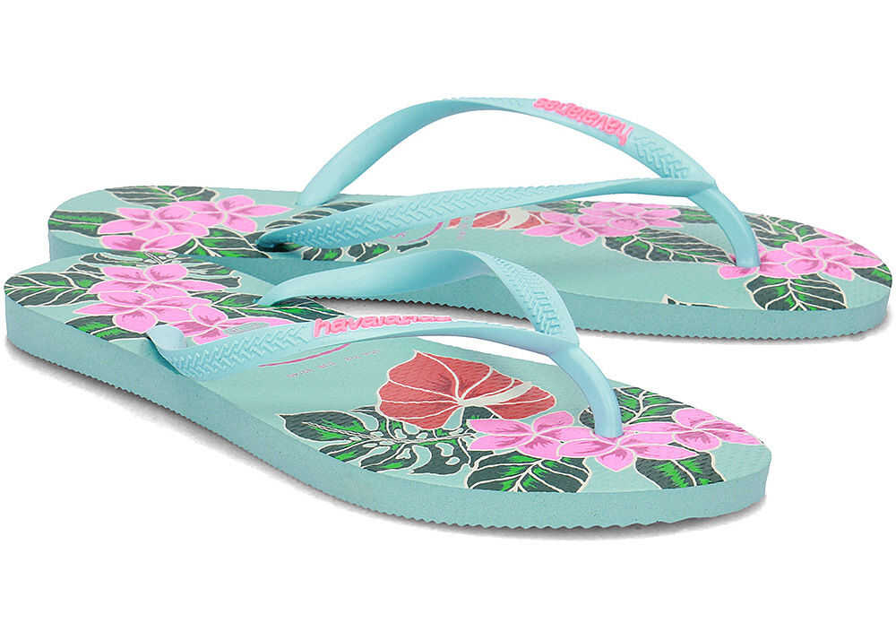 Slap Havaianas Slim Floral Niebieski
