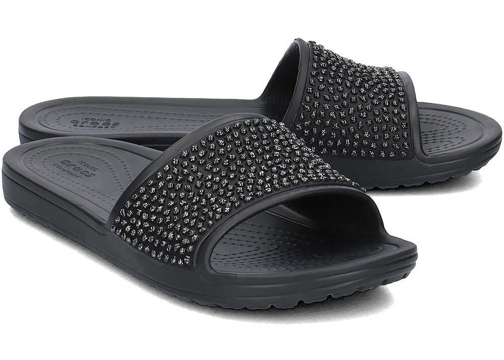 Slap Crocs Sloane Embellished Czarny