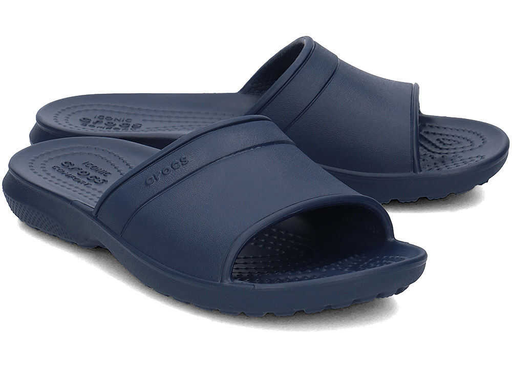 Slap Crocs Classic Slide Granatowy