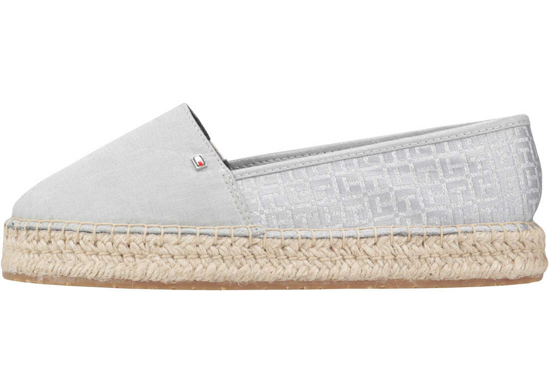 Tenis Tommy Hilfiger Th Pattern Espadrille Slip On In Silver* Silver