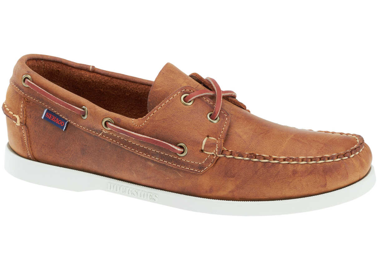 Mocasin Sebago Docksides Man's Leather Light Brown Shoes* Brown
