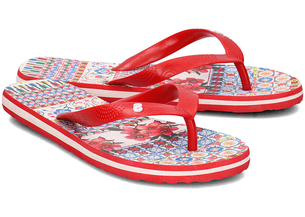 Slap Desigual Flip Flop Microrapport Czerwony