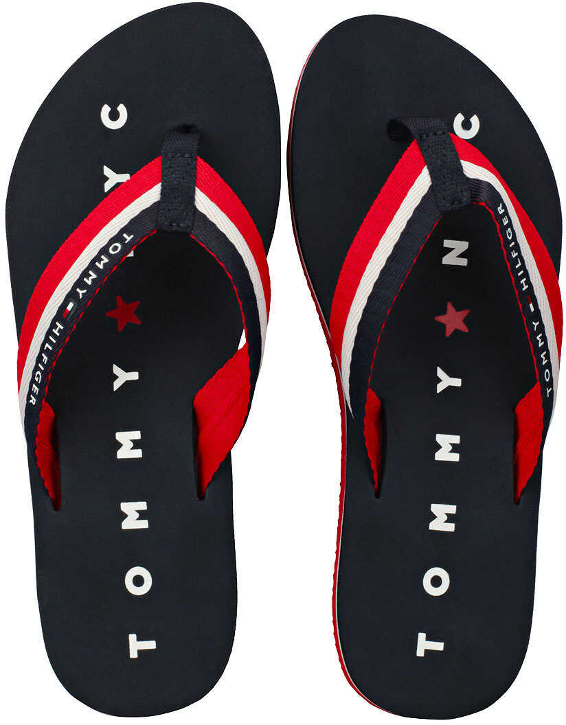 Tommy Hilfiger Tommy Loves Ny Beach Sandals In Navy White Red* Blue