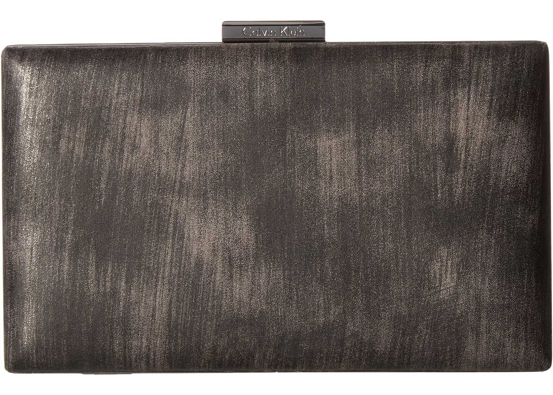 Calvin Klein Brushed Metallic Evening Bag Gunmetal