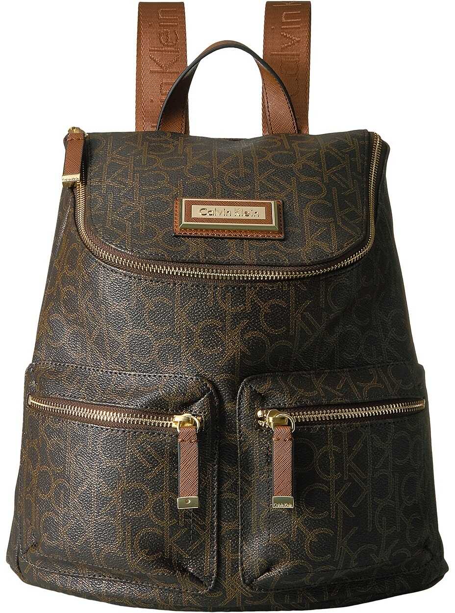 Rucsac Calvin Klein Hudson Monogram Backpack Brown/Khaki/Luggage Saffiano