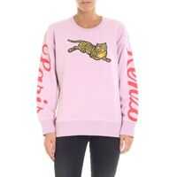 Bluze Trening & Hanorace Pink Sweatshirt With Tiger Embroidery Femei