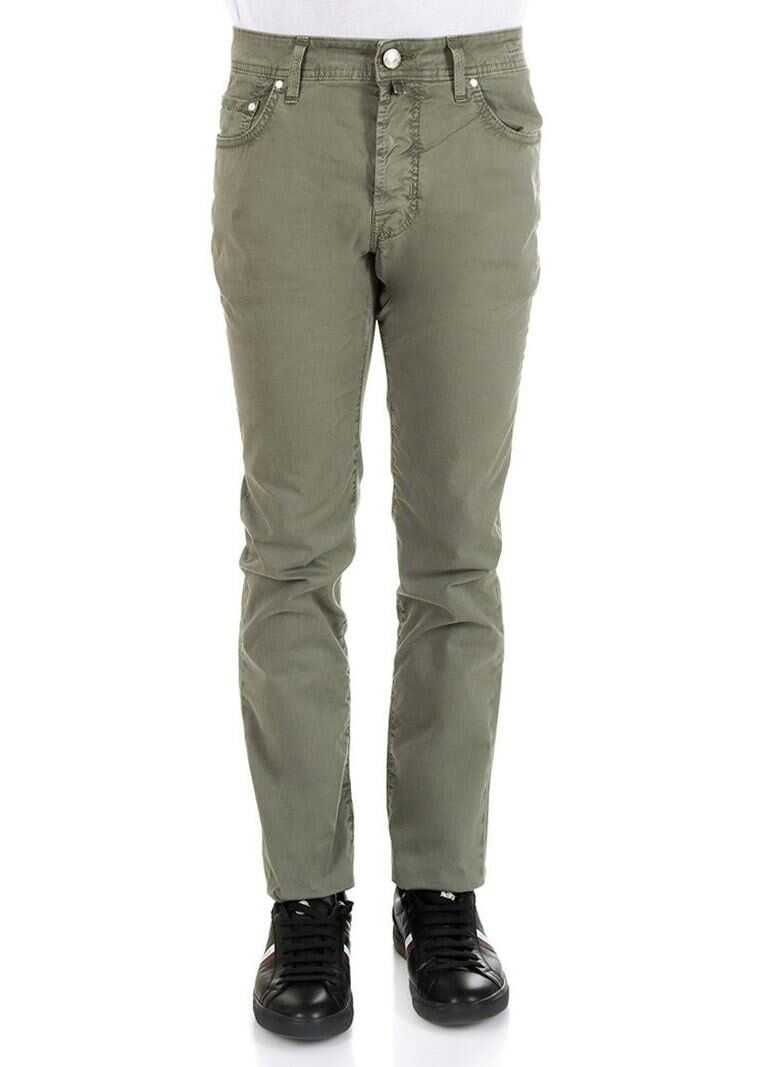Blug Jacob Cohen Green Khaki 5 Pockets Jeans* Green