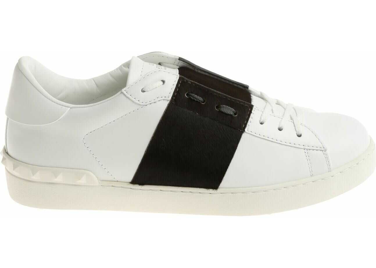 Tenis Valentino Garavani White And Green Open Sneakers White