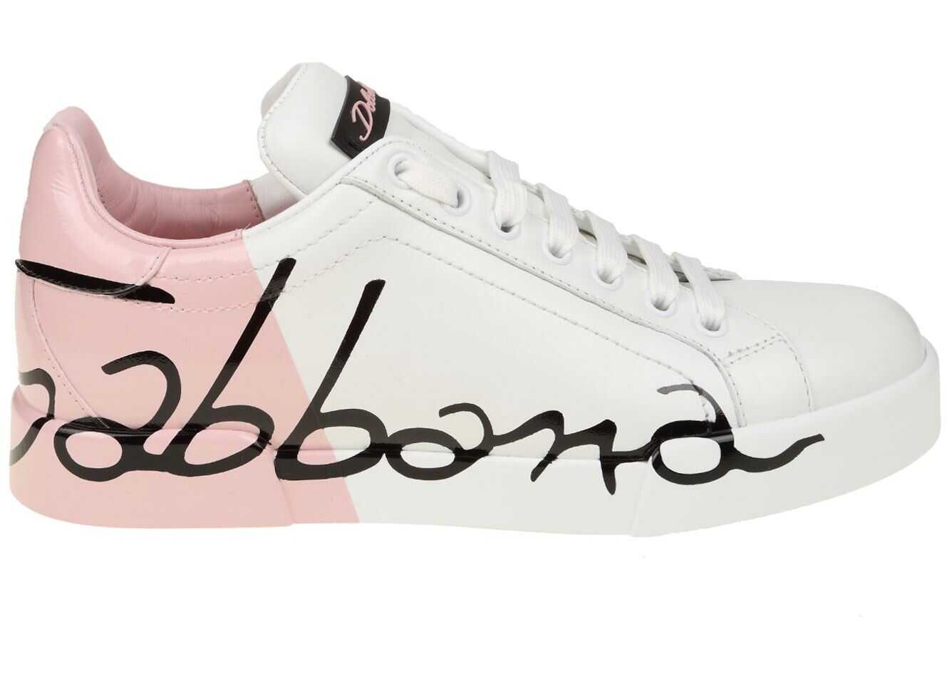 Tenis Dolce & Gabbana White And Pink Portofino Nappa Sneakers Pink