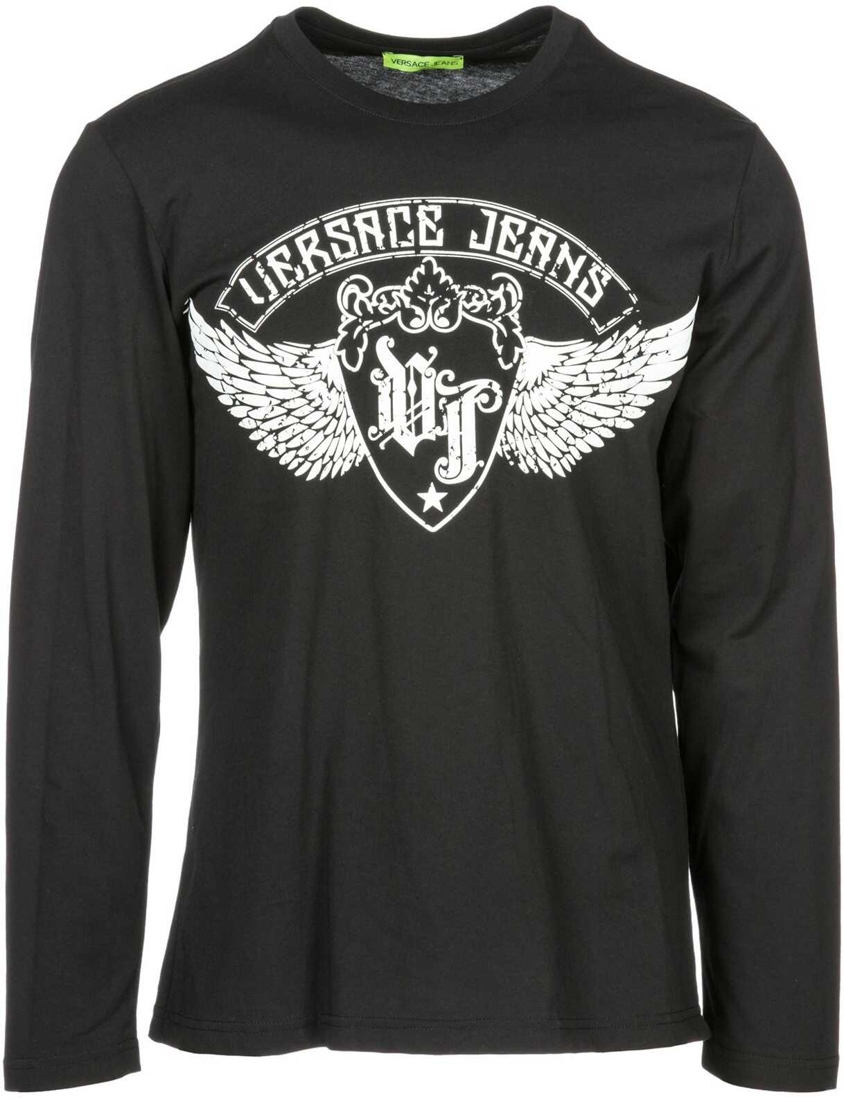 Tricou Versace Jeans Crew Neckline Black