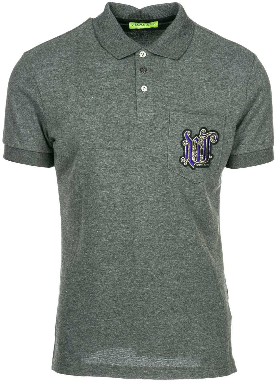 Tricou Versace Jeans Polo Collar Grey