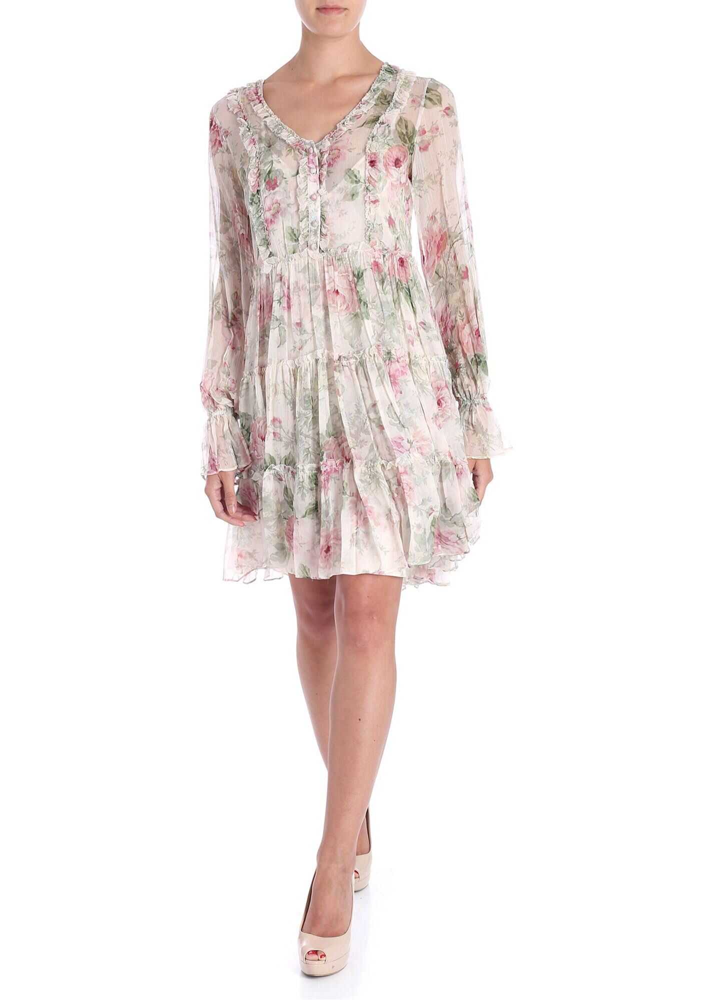Rochie Ralph Lauren Beige Floral Printed Dress Beige