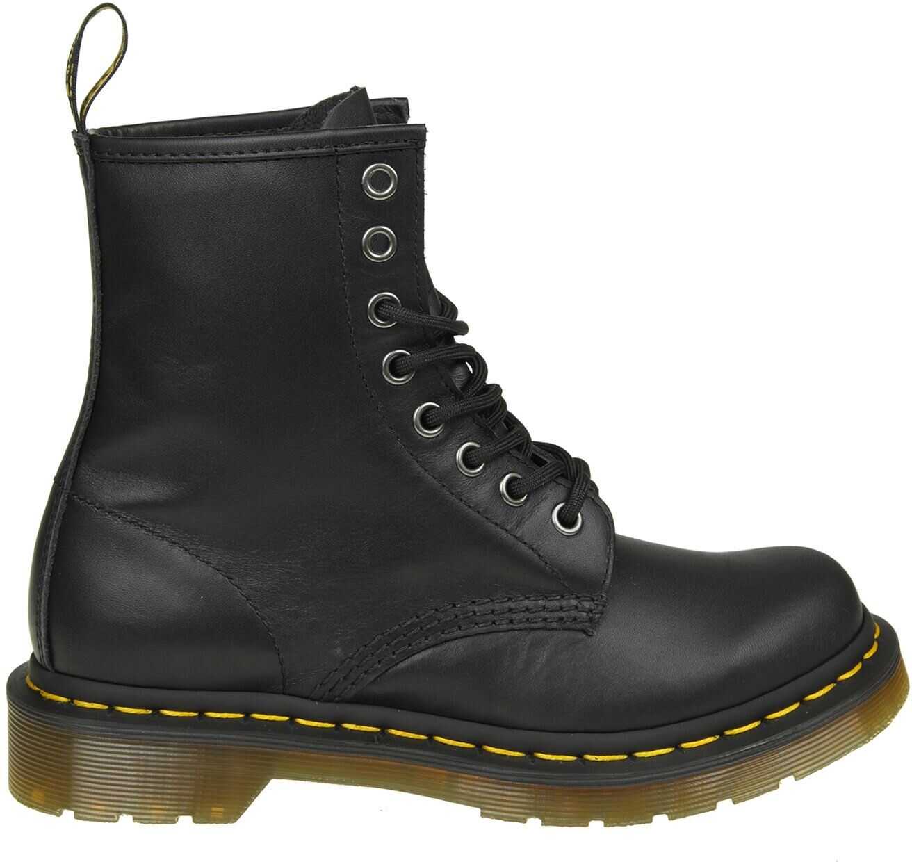 Gheata Dr. Martens 1460 W Nappa Black Ankle Boots Black