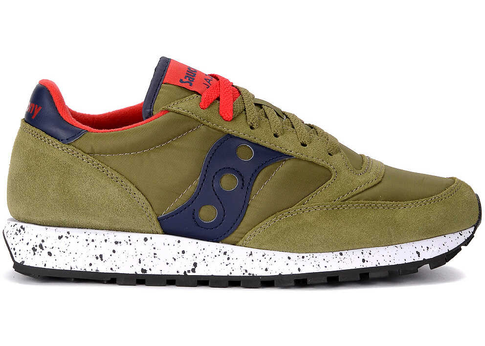 Saucony Jazz Green Fabric And Suede Sneaker Multicolour