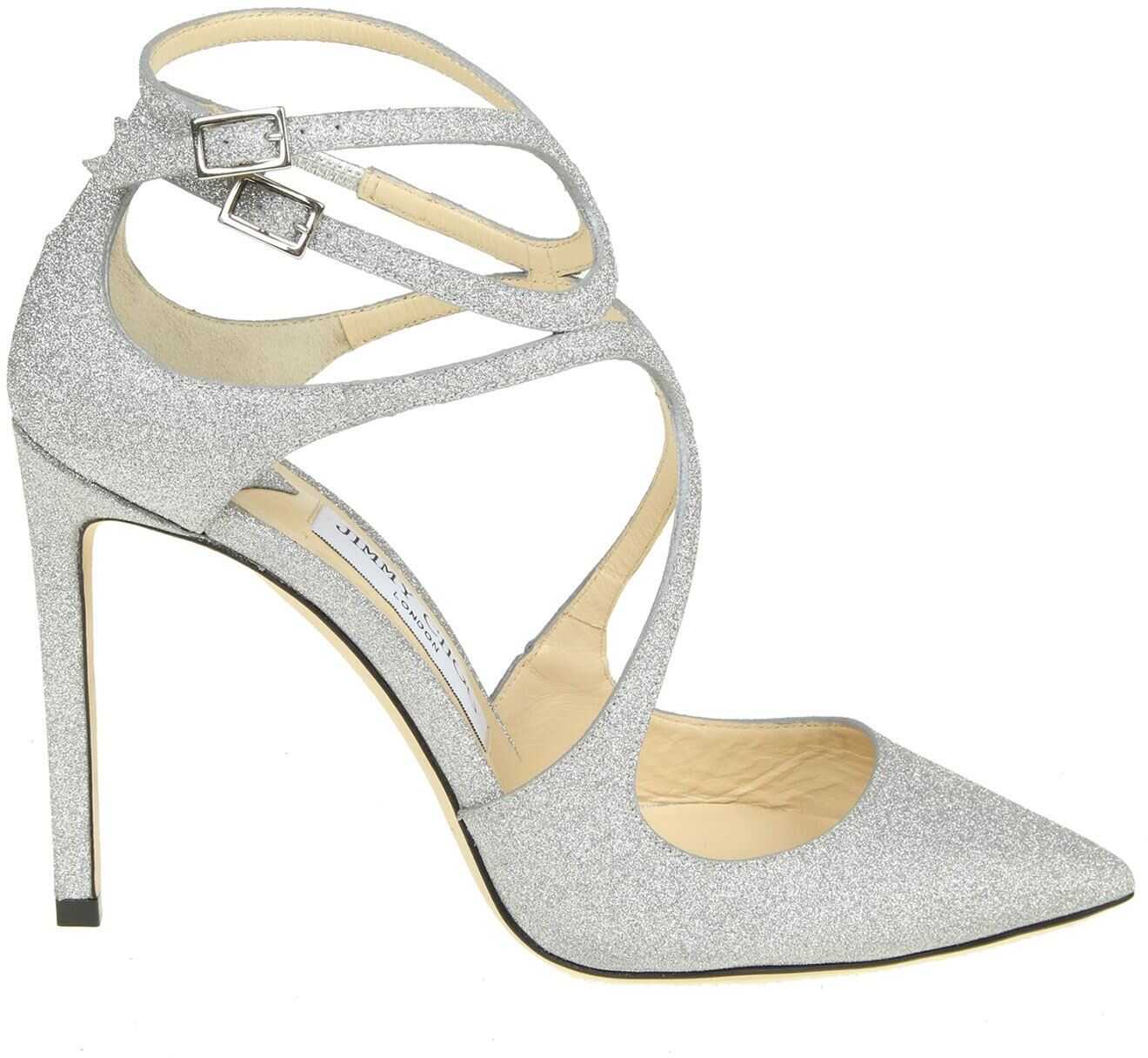 Jimmy Choo Silver Lancer 100 Pointy Pumps Silver
