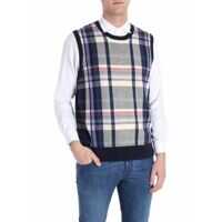 Veste Cashmere Vest With Blue Geometric Pattern Barbati