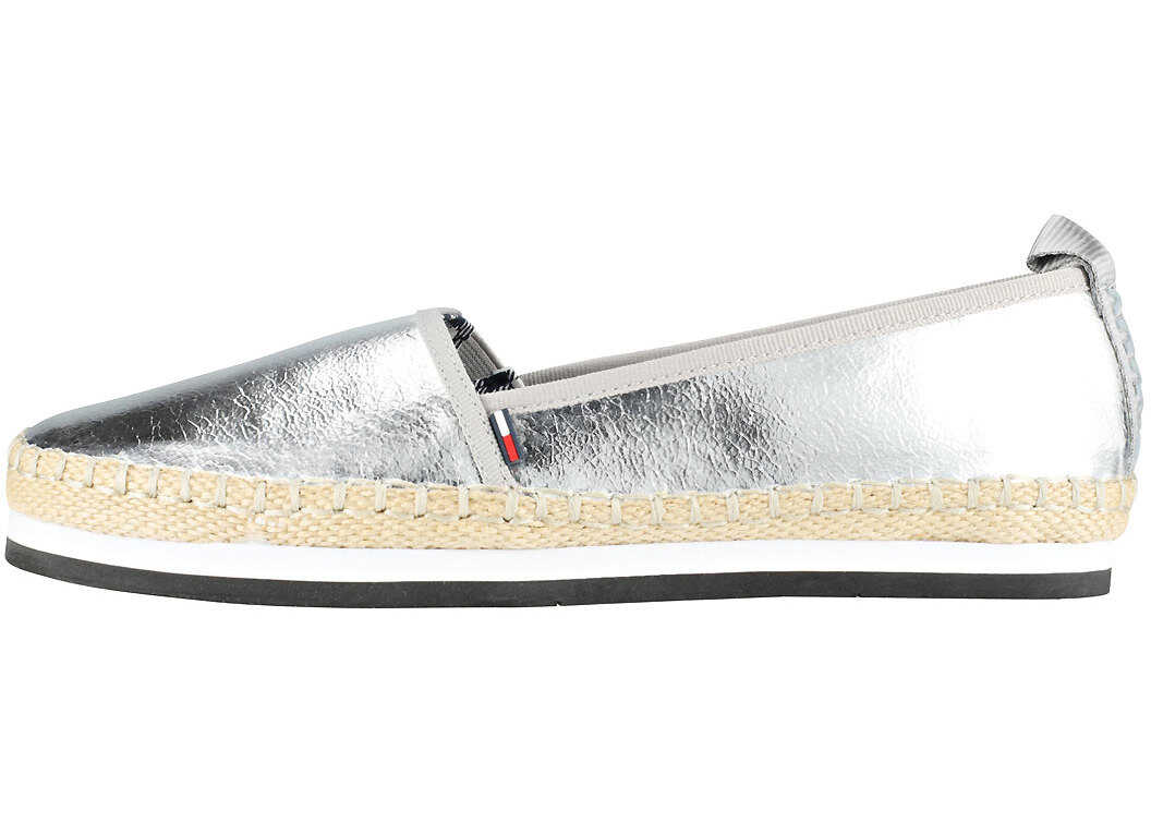 Espadrila Tommy Hilfiger Sporty Metallic Slip On Espadrilles In Silver* Silver