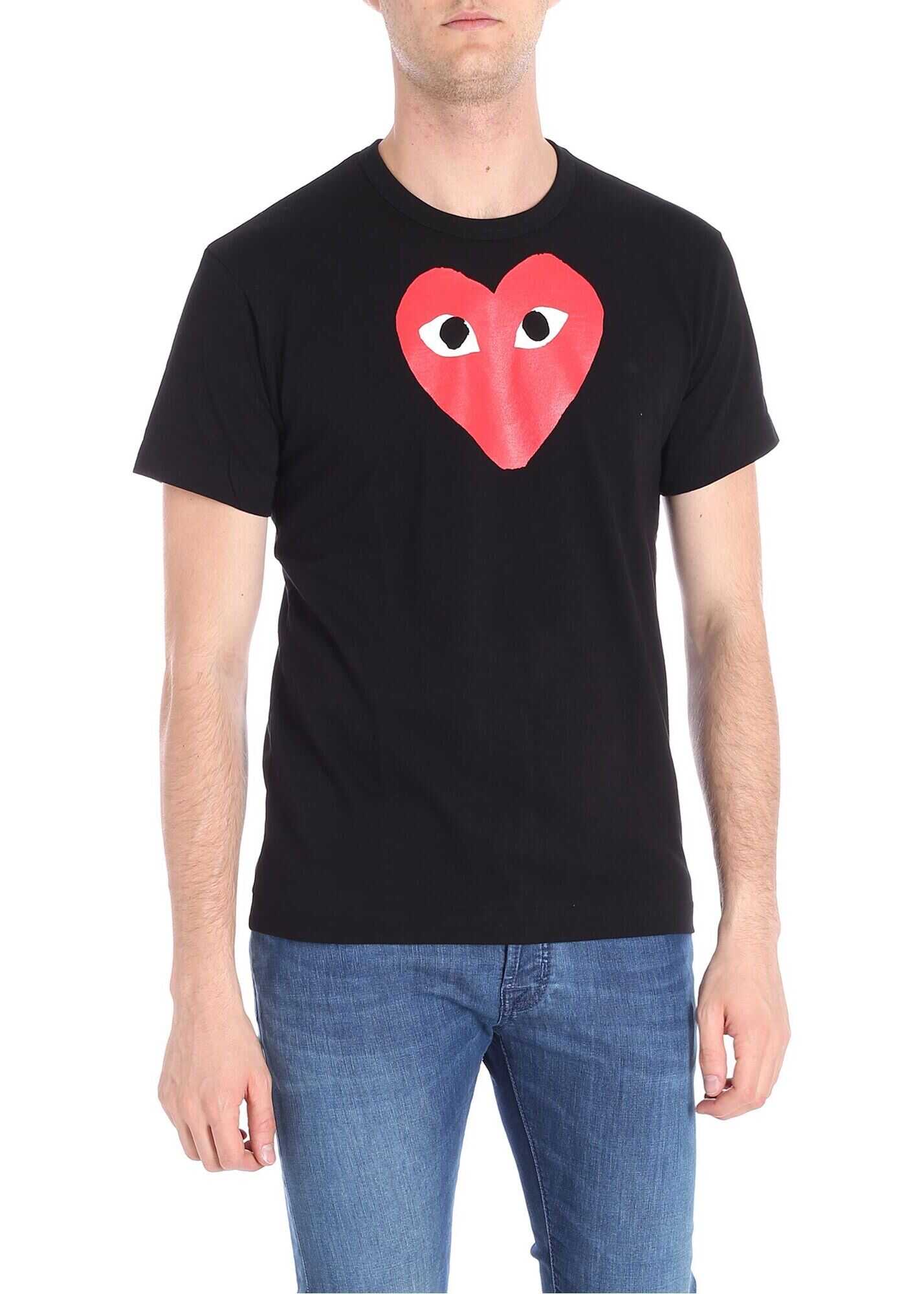 Tricou Comme des Garçons Play Black Red Heart T-Shirt Black