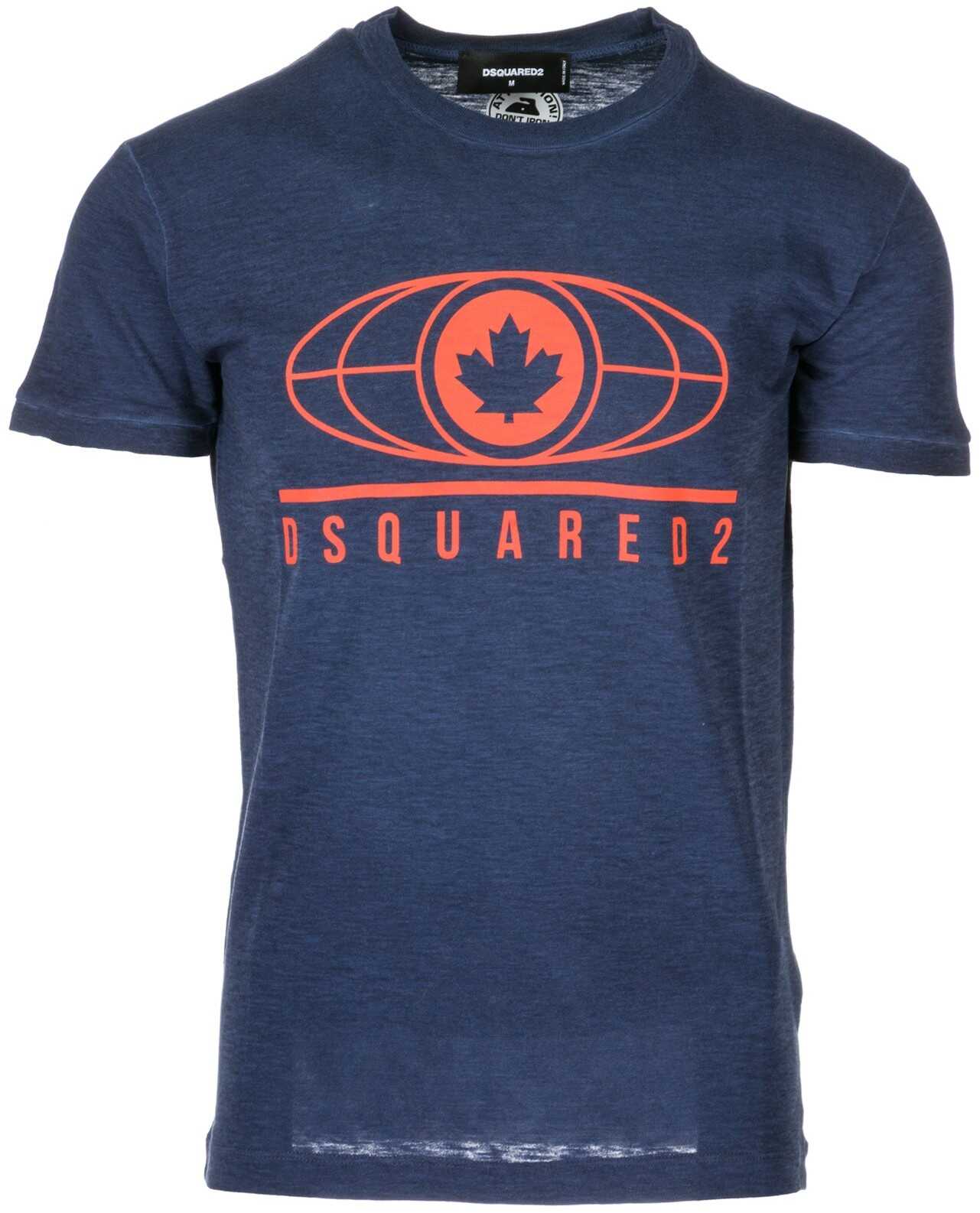 Tricou DSQUARED2 Neckline Jumper Blue