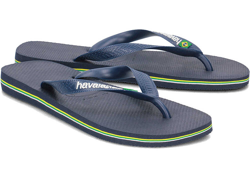 Slap Havaianas Brasil Logo* Granatowy