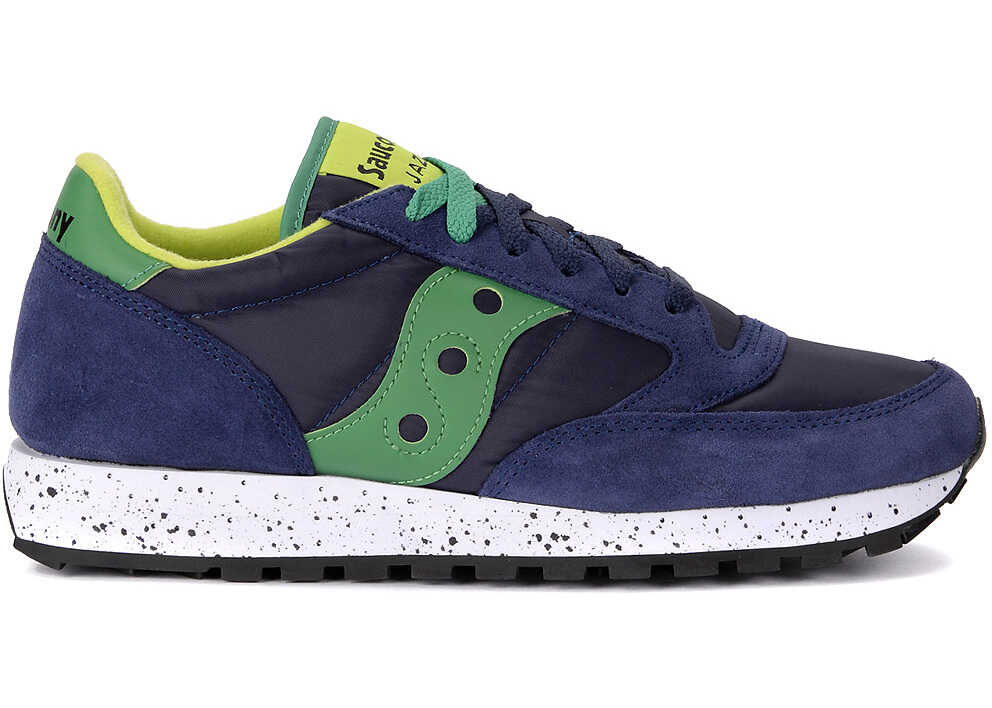 Saucony Jazz Lime And Green Blue Fabric And Suede Sneaker Multicolour