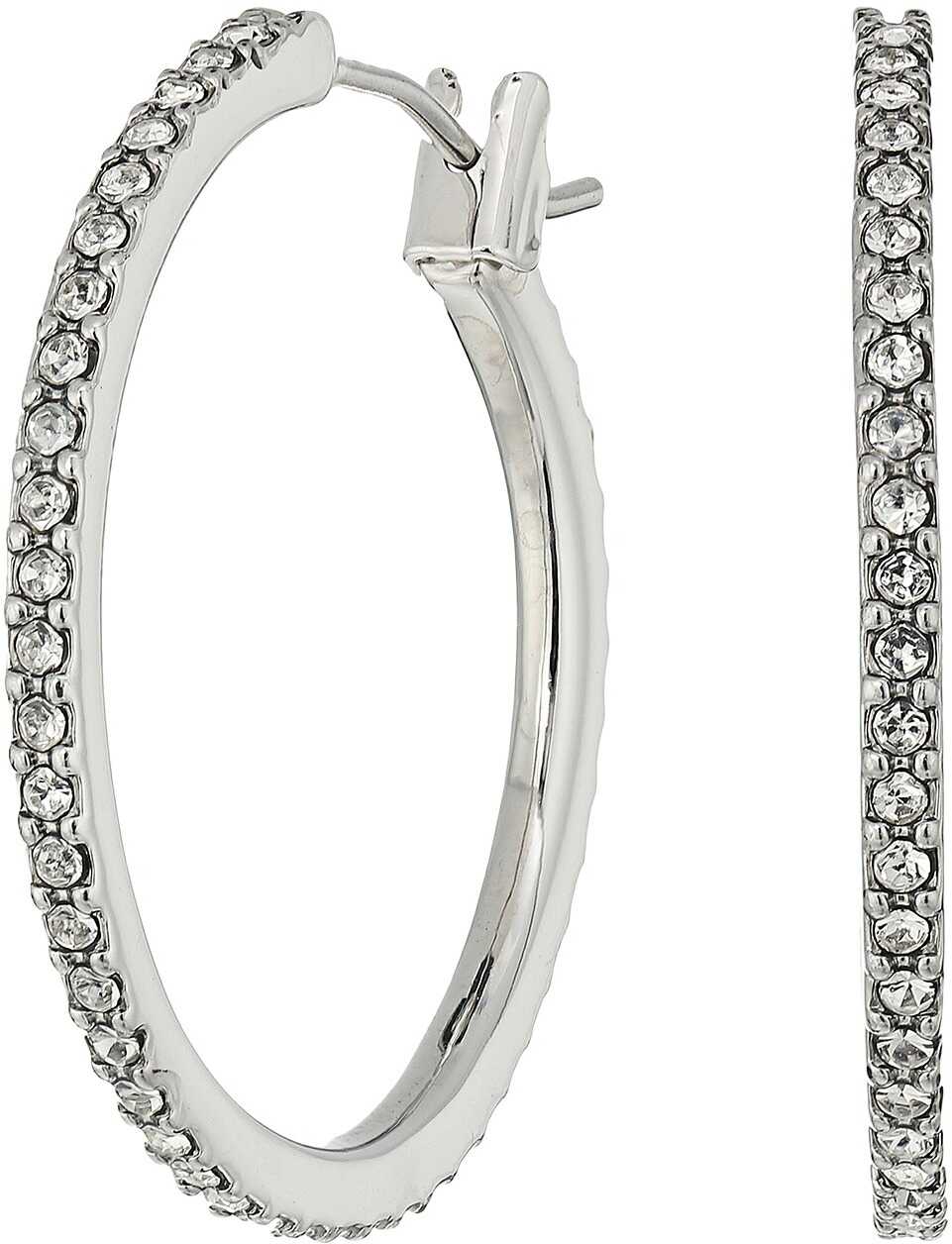 Cercel Ralph Lauren Social Set Medium Pave Hoop Earrings Crystal/Silver