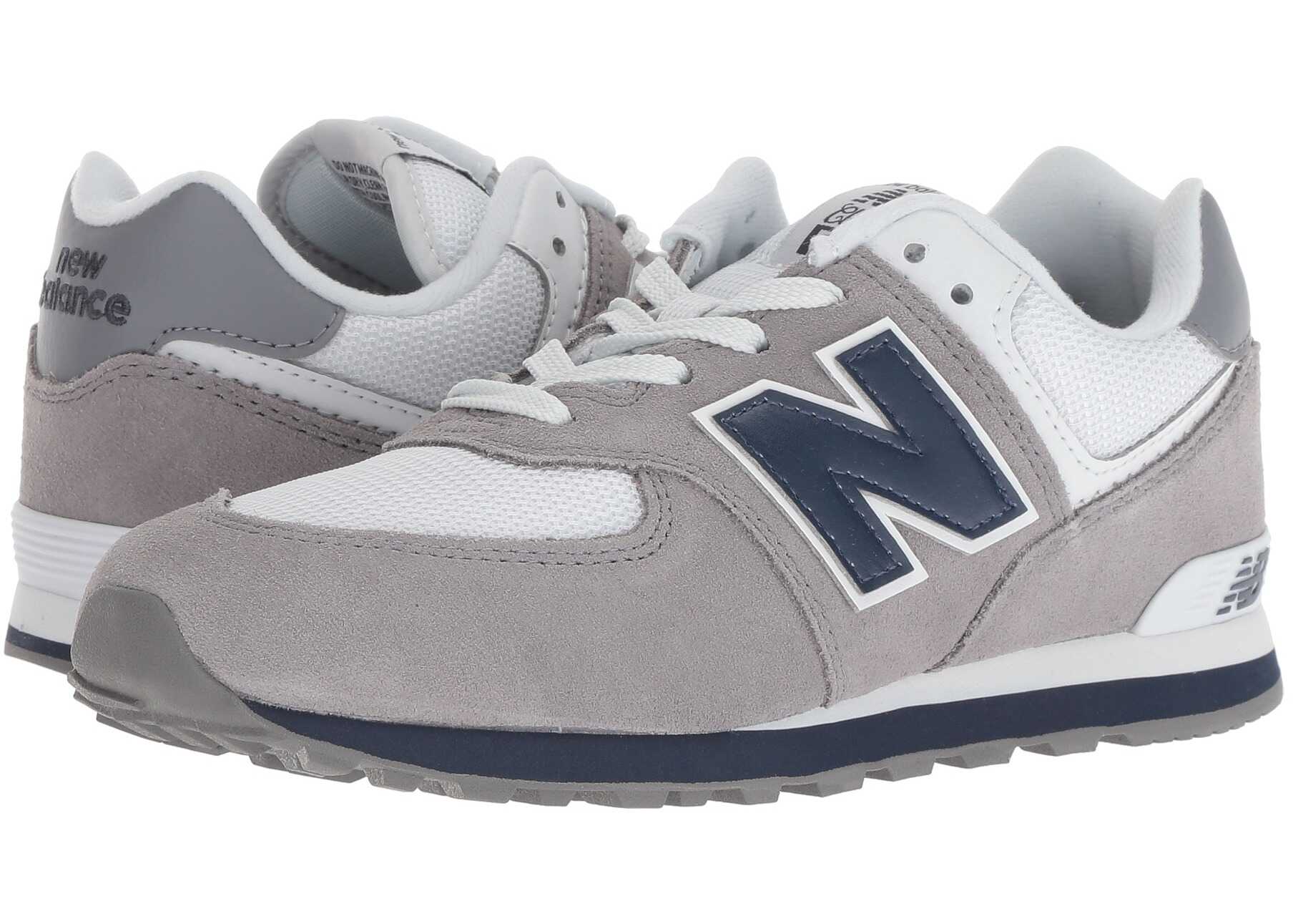 New Balance Kids GC574v1 (Big Kid) Grey/Navy